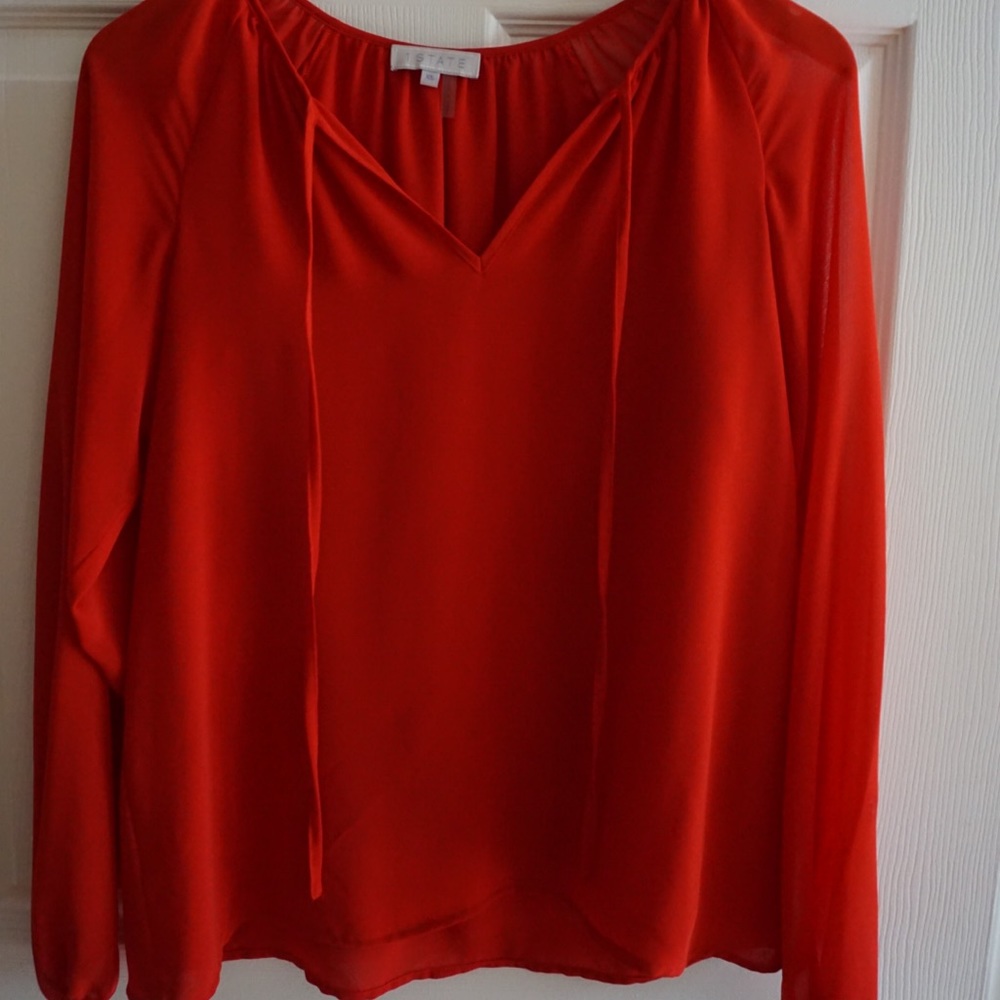 Red long sleeve top